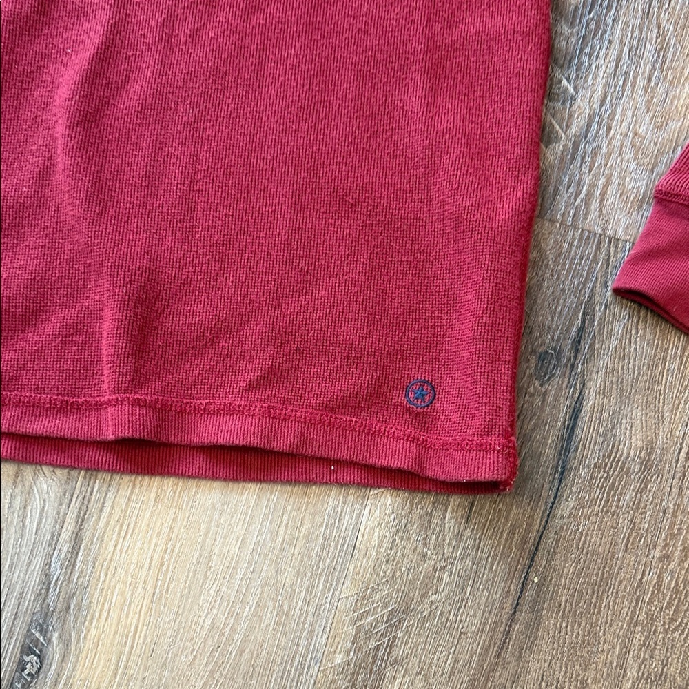 Abercrombie & Fitch muscle Y2K Red Long Sleeve Crewneck waffle knit size S - Picture 4 of 9